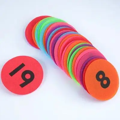 

36pcs Digital Carpet Mark Labels Number Stickers Colorful Removable Round For Classroom Office Organizing Floor Dots