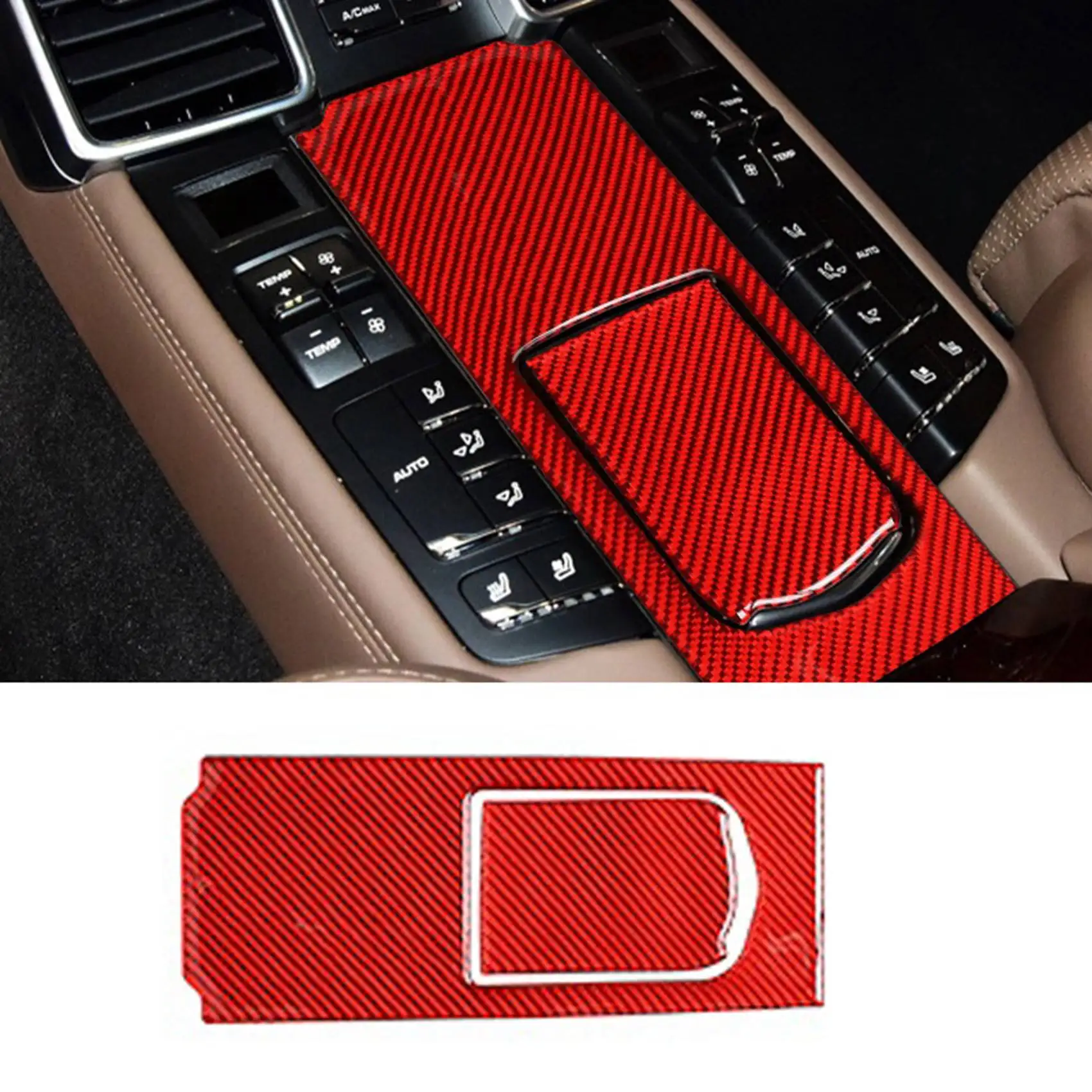 Panel Multimedia trasero de fibra de carbono para coche, pegatina decorativa para Porsche Panamera 10-16, color negro, 2 unidades