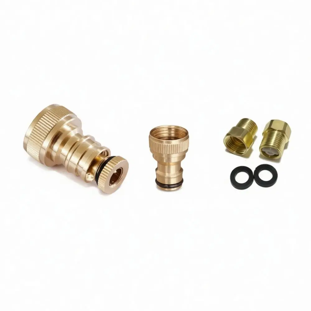 Automatic Water Stop Adapter Washing Machine Faucet Anti Leak Valve Copper Plated Connector Garden Pipe Hardware Tool