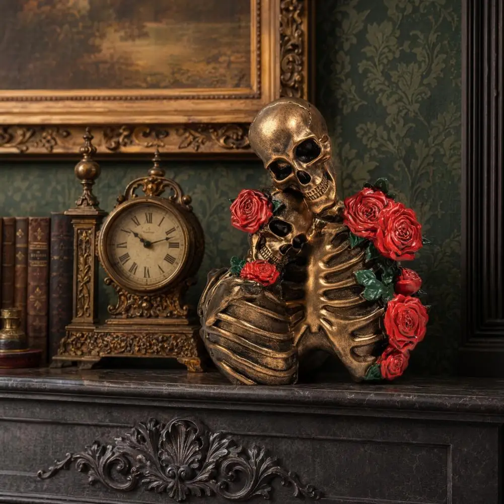 Retro Skull Character Skeleton Desk Ornament Valentine's Day Gift Easter Halloween Home Decorative Figurines Escape Room Props