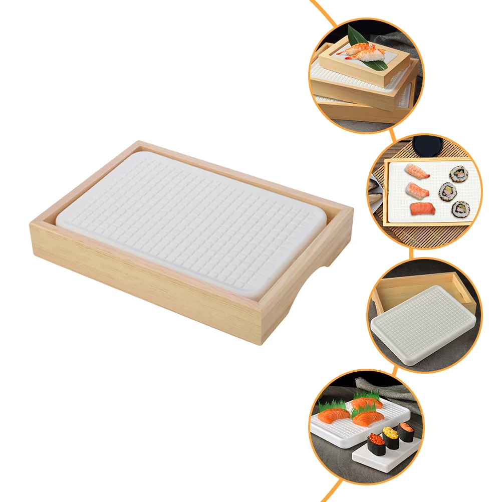 1 set Plastic Bamboo Tray Sushi Seafood Fruit Seafood Dish Sushi Plate Kitchen Food Tray Supply Kitchen Supply Decorative Dish - Image 3