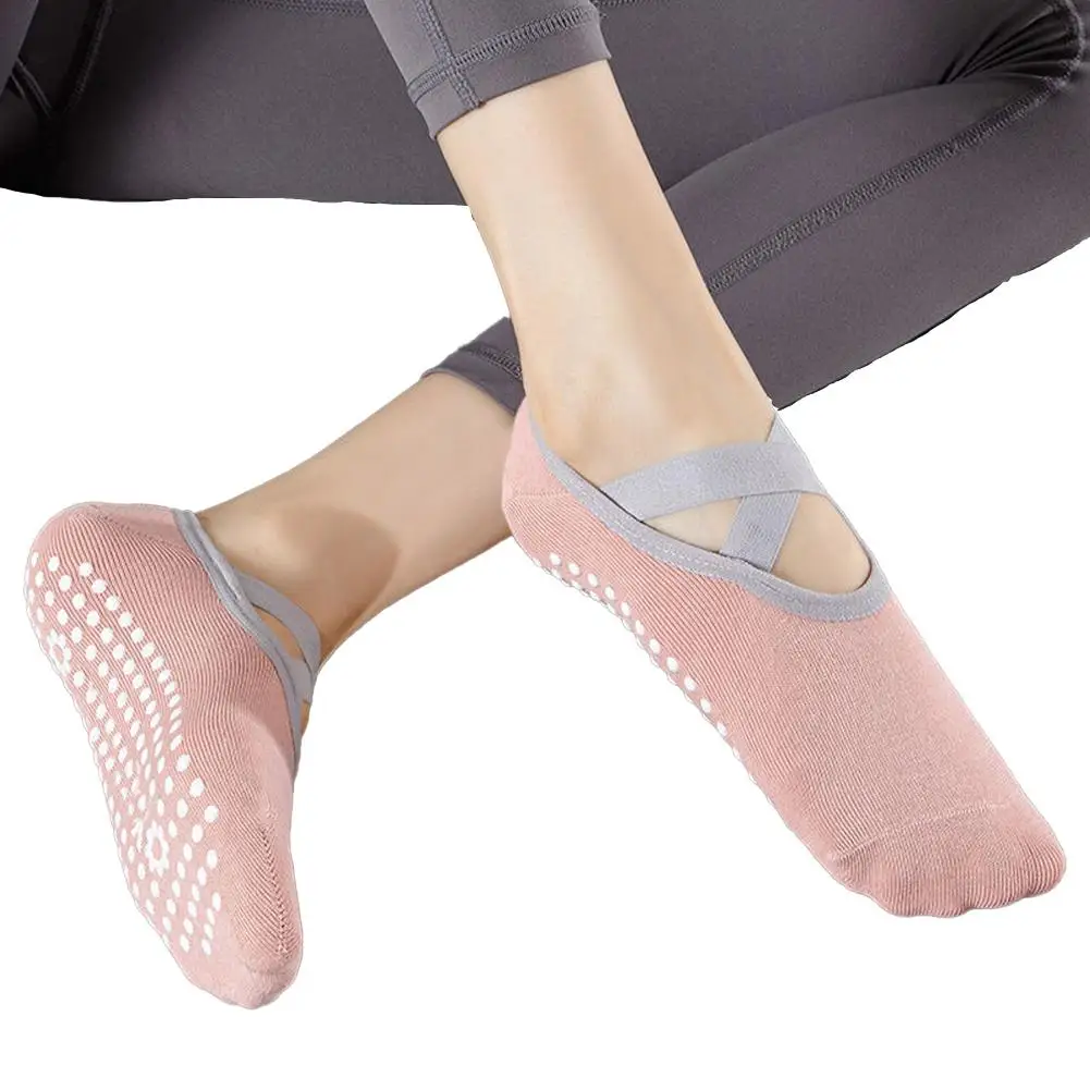 Meias antiderrapantes de silicone para mulheres, meias respiráveis, atadura esportiva sem encosto, balé, Pilates, dança, W6X0, 1 par