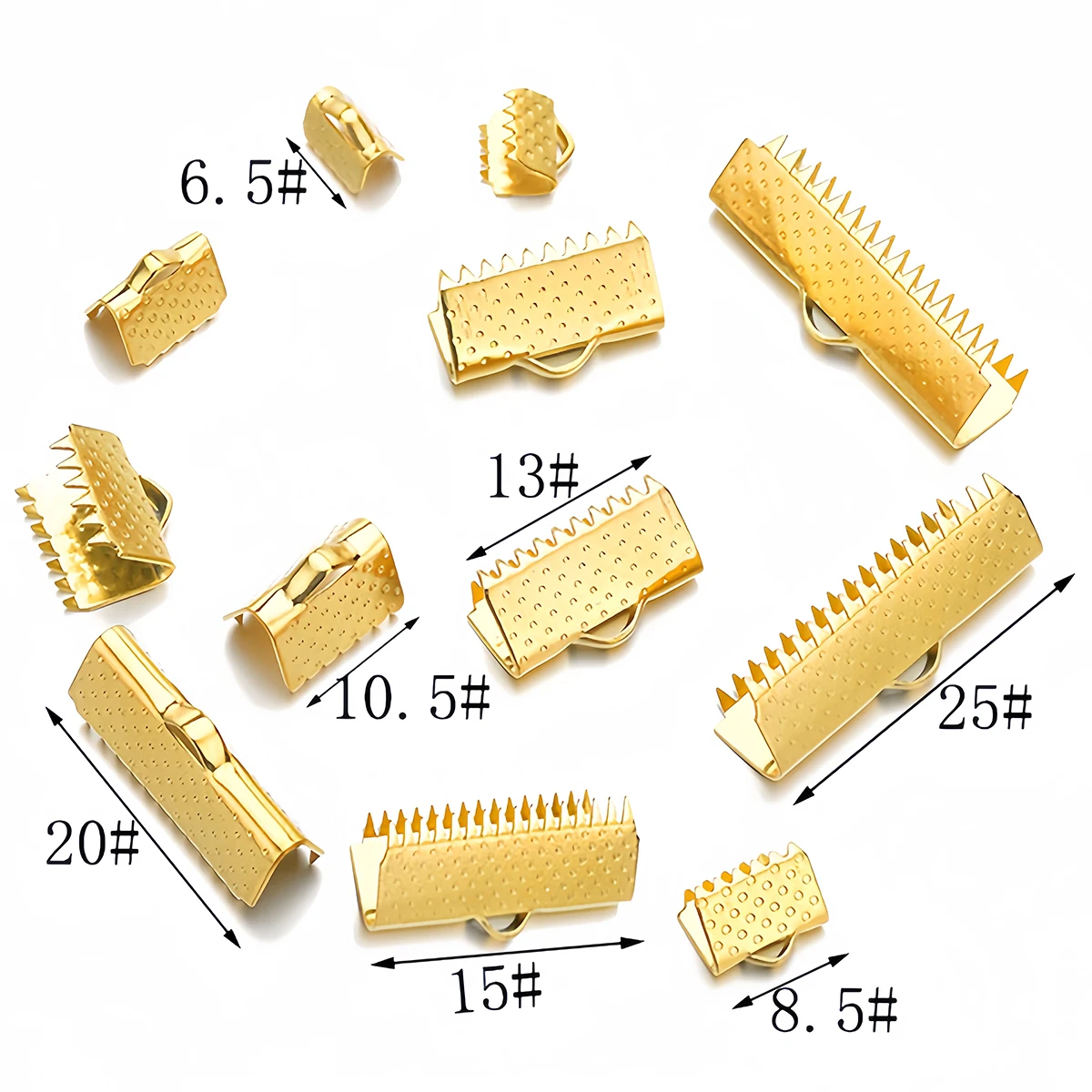 10/30 Stück Edelstahl-Crimp-Perlen, Cove-Verschlüsse, Kordel-, Band- und Lederclips, Abdeckungen, Verschlüsse und Verbinder für die DIY-Schmuckherstellung – Detail 3