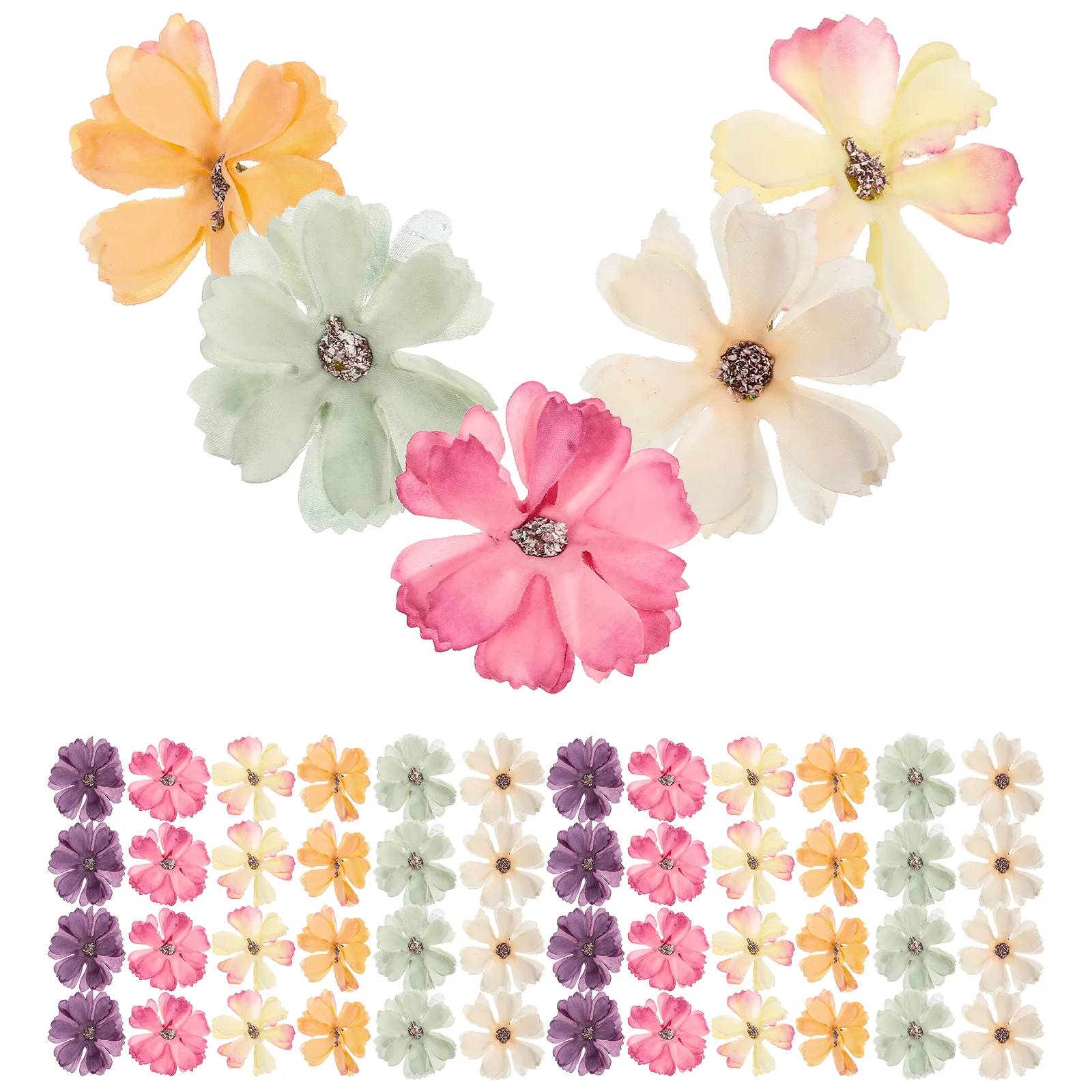 

100pcs Artificial African Daisy Flowers Heads Soft Silk Mini Fake Craft Making DIY Decorations Wedding Party Accessories