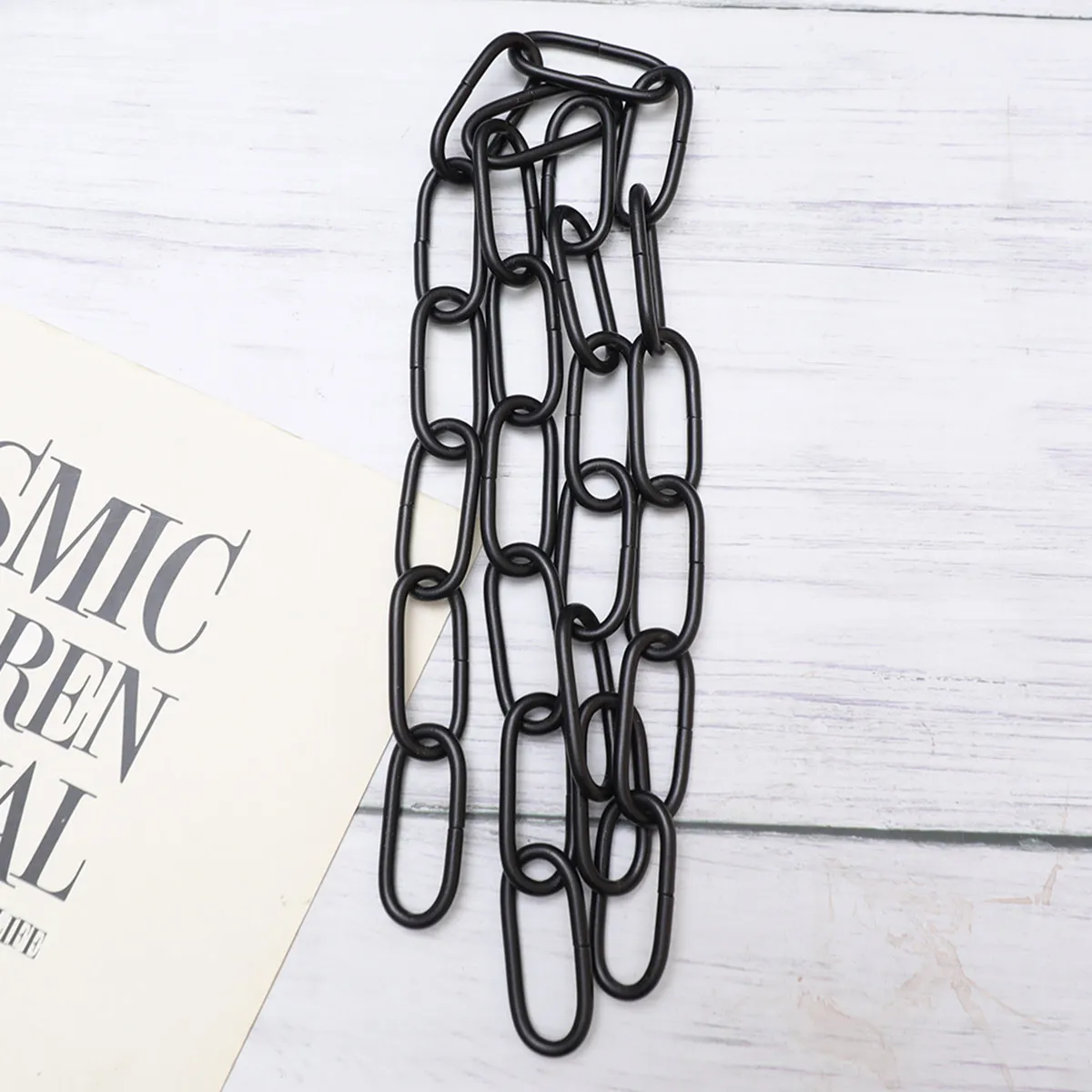1M in Length Iron Chain Durable 4MM Thick Hanging Chain Utility Crystal Lamp Chain Lighting Accessories (Black)