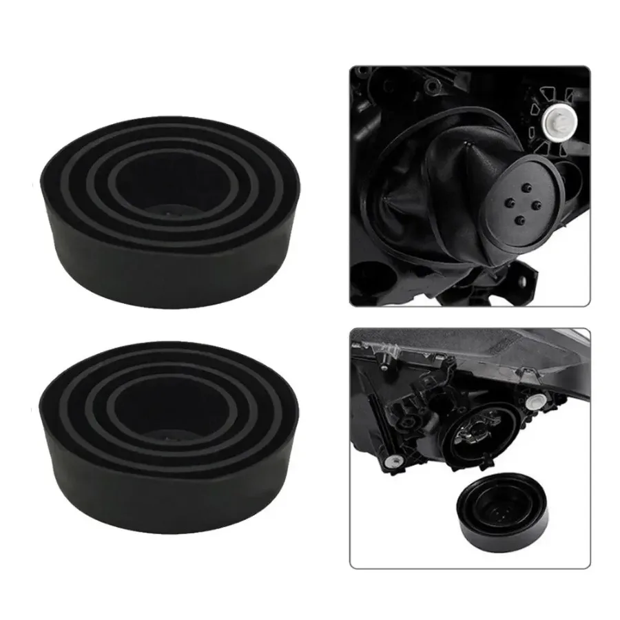 

2Pcs Car Headlight Rubber Cover Auto Head Lamp Sealing Dust Cap Car Lights Waterproof Cover Car Lights Universal Accessories