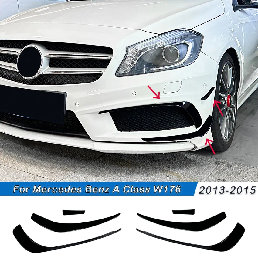 

For Mercedes Benz A Class W176 A180 A200 A250 A45 AMG 2013-2015 Car Front Bumper Spoiler Fog lamp Frame Side Diffuser Splitter