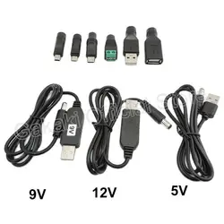 USB 5V to DC 5V 9V 12V Mirco USB Mini 5pin Type C Power Boost Line Step UP Module USB Converter Adapter Cable 2.1x5.5mm Plug J17