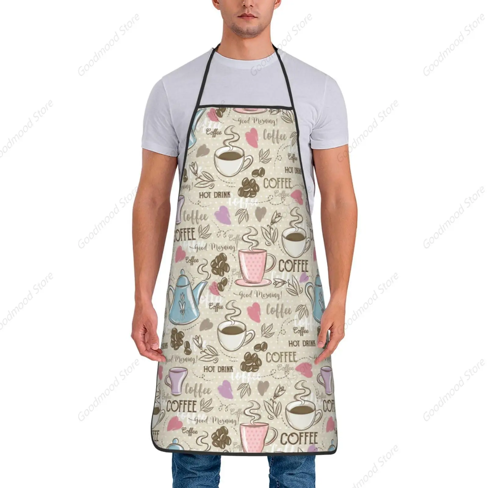 Coffee Vintage Espresso Machine Beans Apron Cooking Chef Work Shop Women Men Baking Decorations Painting Bbq Grilling Kitchen