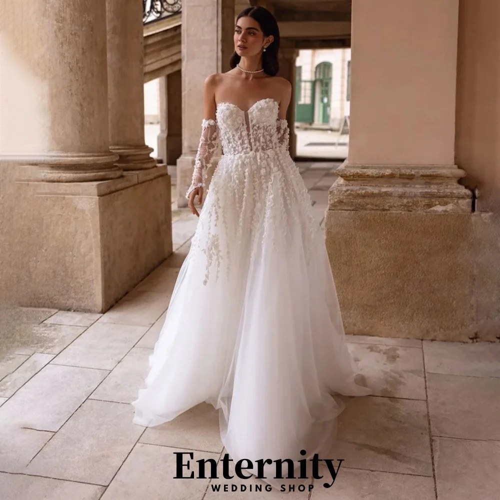 

Customized Zipper Wedding Dresses V-neck Sleeveless For Women Charming Simple Lace Applique Bridal Gowns Vestidos De Novia