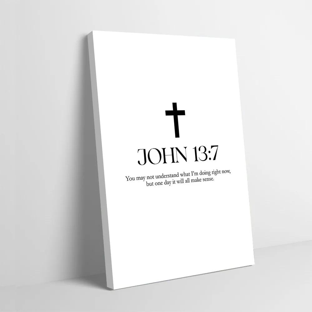 John 13:7 Bible Verse Minimalistic Printing Poster Customizable Pictures Wall Art Canvas Painting for Gamer Decoration Wand Deko