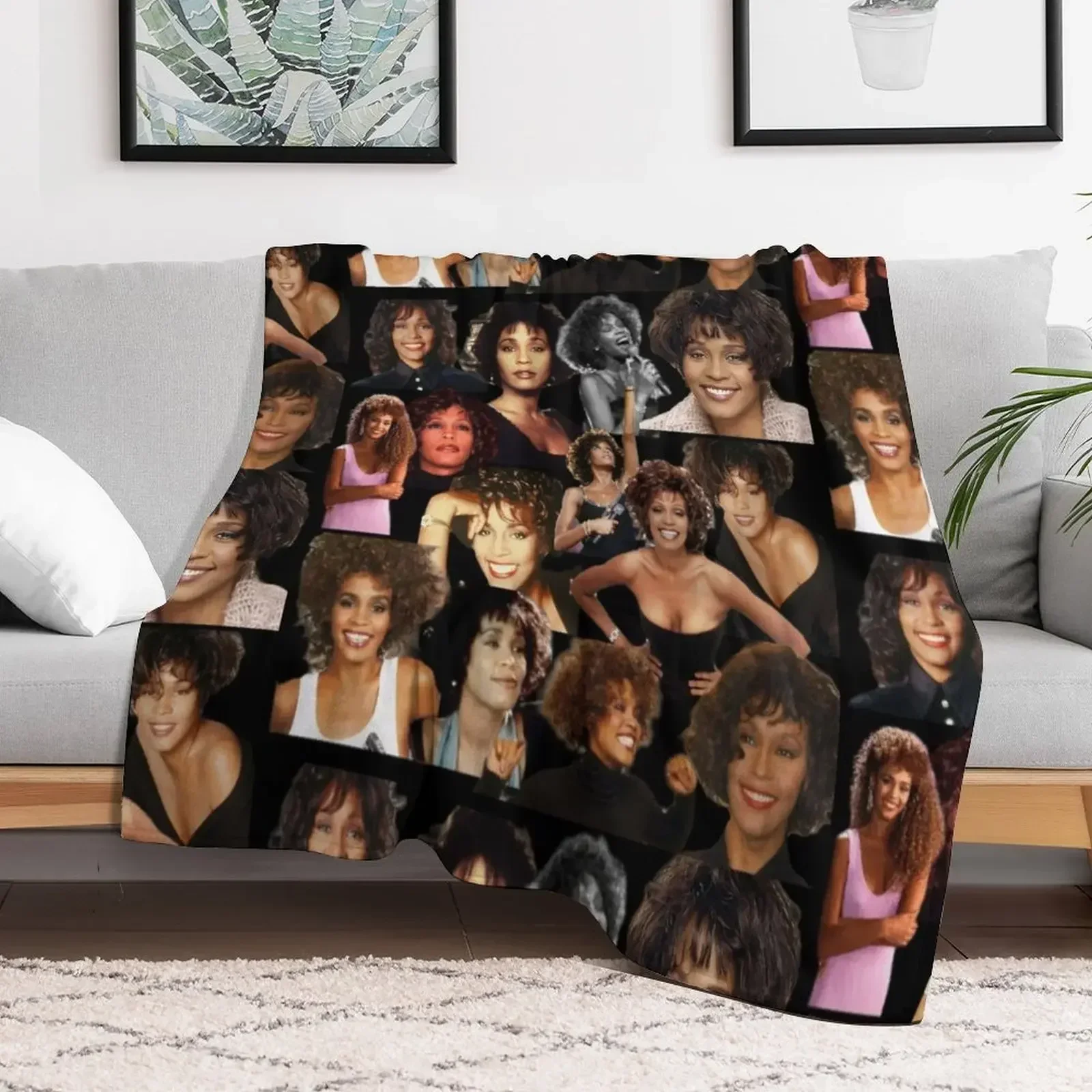 

Whitney Houston Collage Throw Blanket Blankets For Bed Summer Beddings Blankets for babies Blankets For Sofas