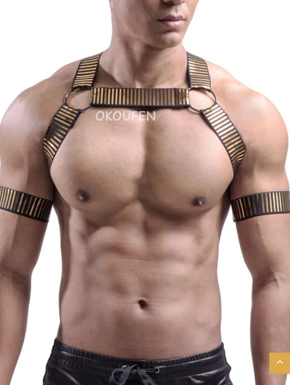 

Night club stage performance costume Men's thickened chest band fitness underwear sexy muscle party theme clothing