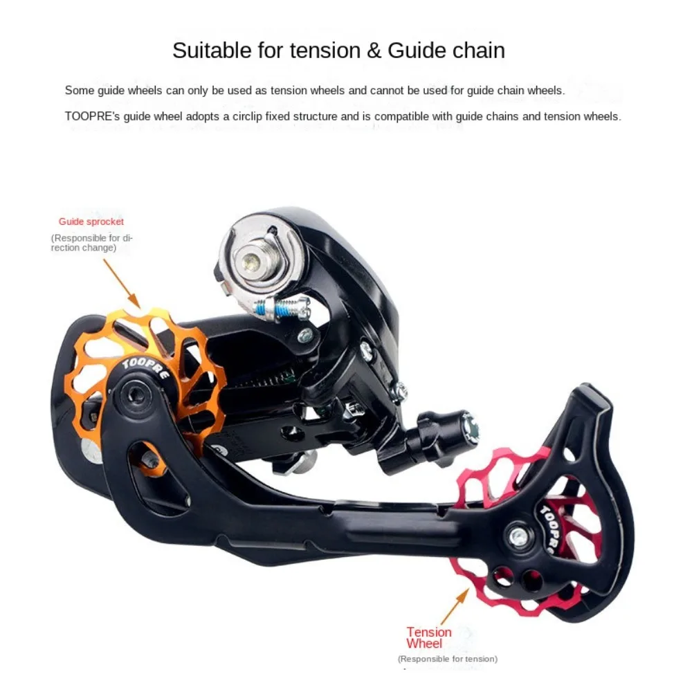 Aluminum Alloy MTB Rear Derailleur Jockey Wheel Cermet Bearing Waterproof Dust-proof Sealed Bearing 11T 13T Guide Wheel