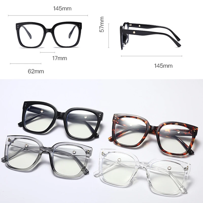 YOOSKE Anti Blue Light Glasses Frame for Women Men Oversized Square Eyeglasses Frames Optical Computer Prescription Eyewear