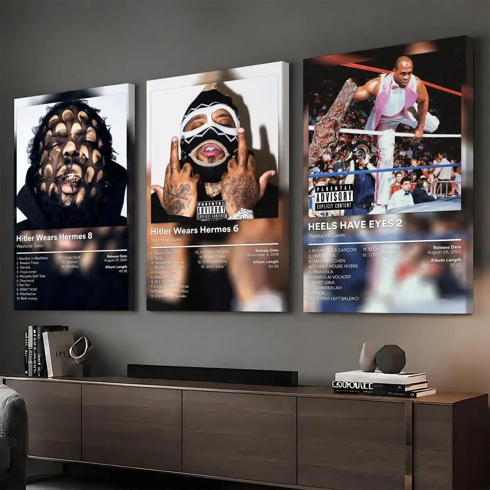 Rapper Album W-Westside Gunn Framed Wall Painting Ready to Hang Canvas Wall Art Poster for Bedroom Living Room Home Decor Gift