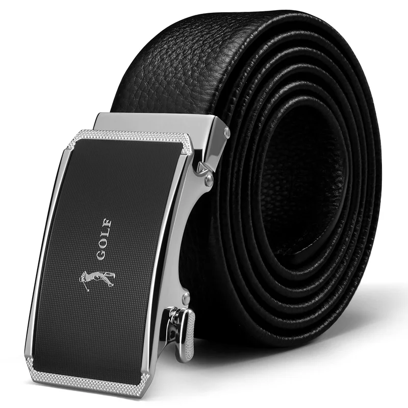 

GOLF top layer cowhide automatic buckle belt, soft and wear-resistant men's leather belt, business and leisure belt