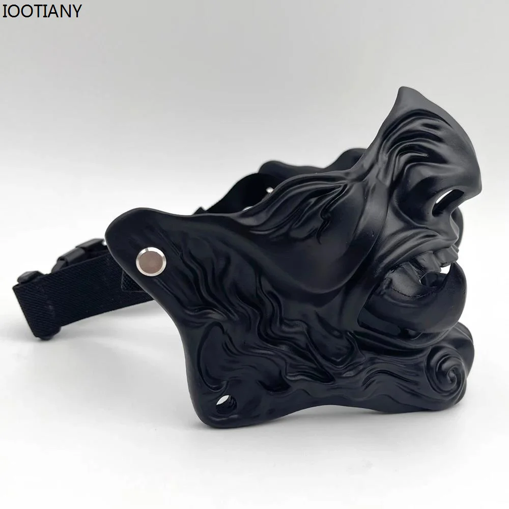 CosplayNew Devil Oni Samurai Ghost Horror Hard Resin Face Masks Demon Prajna Cosplay Mask Halloween Adult Unisex Party Prop Mask