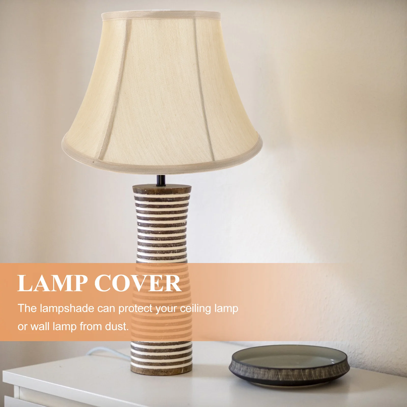 

1Pcs Cloth Lampshade Beige Fabric Lamp Cover Dustproof Soft Light Diffuser Suitable for Bedroom Living Room Floor Ceiling Wall