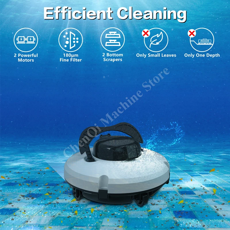 Limpiador de piscinas inalámbrico, limpiador de piscinas robótico inalámbrico, aspiradora de piscina, motores duales, piscinas de suelo plano de estacionamiento automático