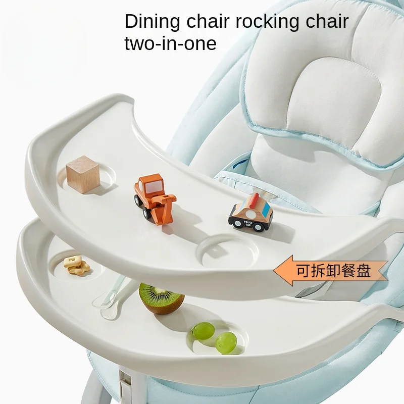 Baby Electric swing cradle children\'s intelligent toy bed newborn coaxing portable controller rocking chair gray Linen Fabrics