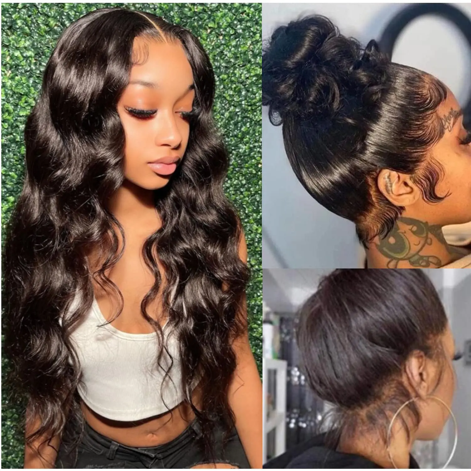 Body Wave 360 Lace Front Wigs Human Hair 360 Full Lace Frontal Wigs Human Hair Pre Plucked with Baby Hair Brazilian Hair Wigs