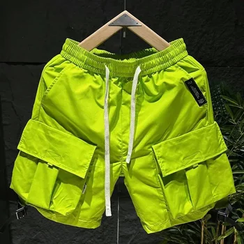 Erkek iş şort çok cep hızlı kuru nefes plaj pantolonları yönlü rahat genç spor şort Trendy 2024 yaz