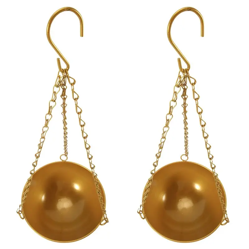 AA94-Large Gold Hanging Planter With Drainage, Semi-Circle Hanging Plant Holder For Indoor Plants, Lightweightceiling Basin