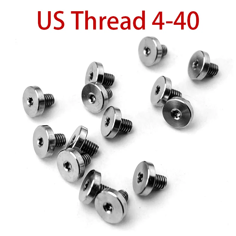 4pcs Titanium Alloy US Thread 4-40 Flat Head Screw for Knife Handle T8 Torx Screw DIY Spindle Titanium Alloy Screw