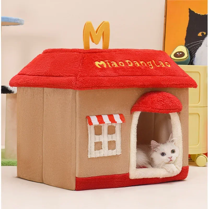 

Cozy Winter Cat House Washable and Soft Feline Bed Comfortable Pet Resting Space for Cold Days Warm Indoor Shelter New Arrivals