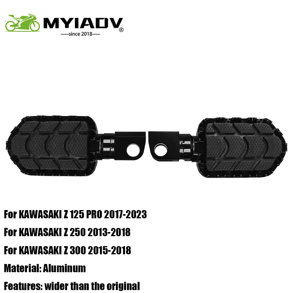 For KAWASAKI Z 125 PRO Z 250 Z 300 Z125 PRO Z250 Z300 Motorcycle Aluminum Front Footrest Wider Modified Foot Pegs Pedal Foot