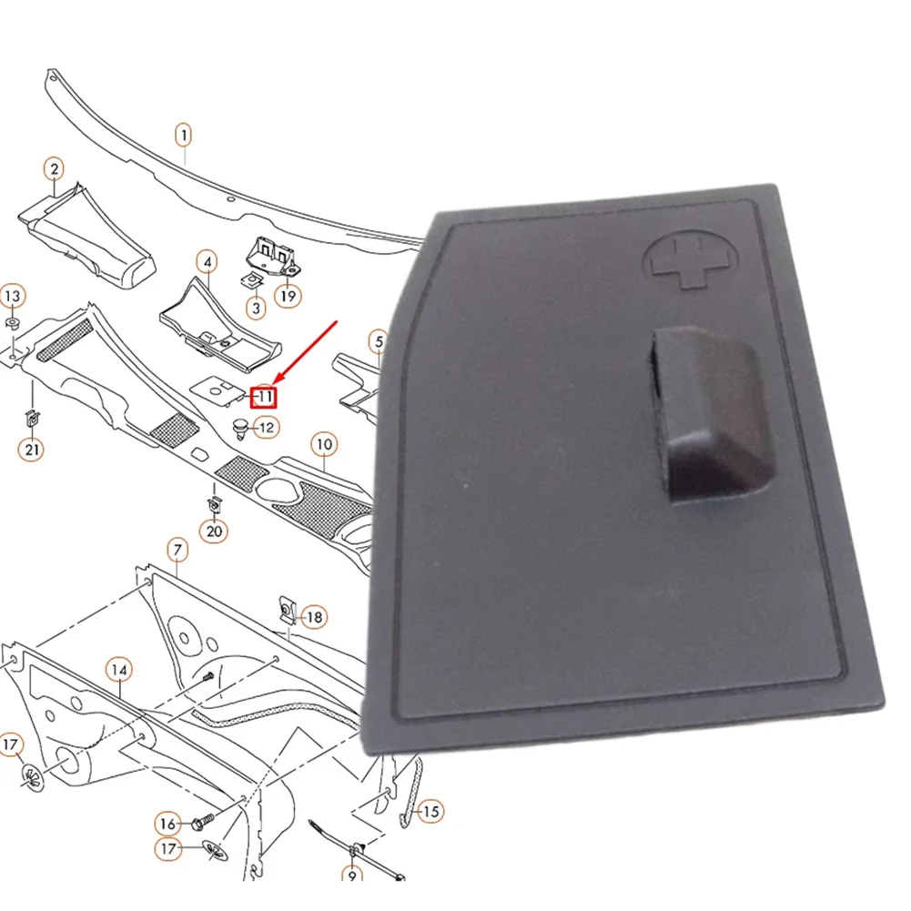 Battery Tray Cover Cap For A4 For B8 For S4 For A5 For S5 2008-2015 8K1819424 Rubber Black Replacement Battery Cover Parts