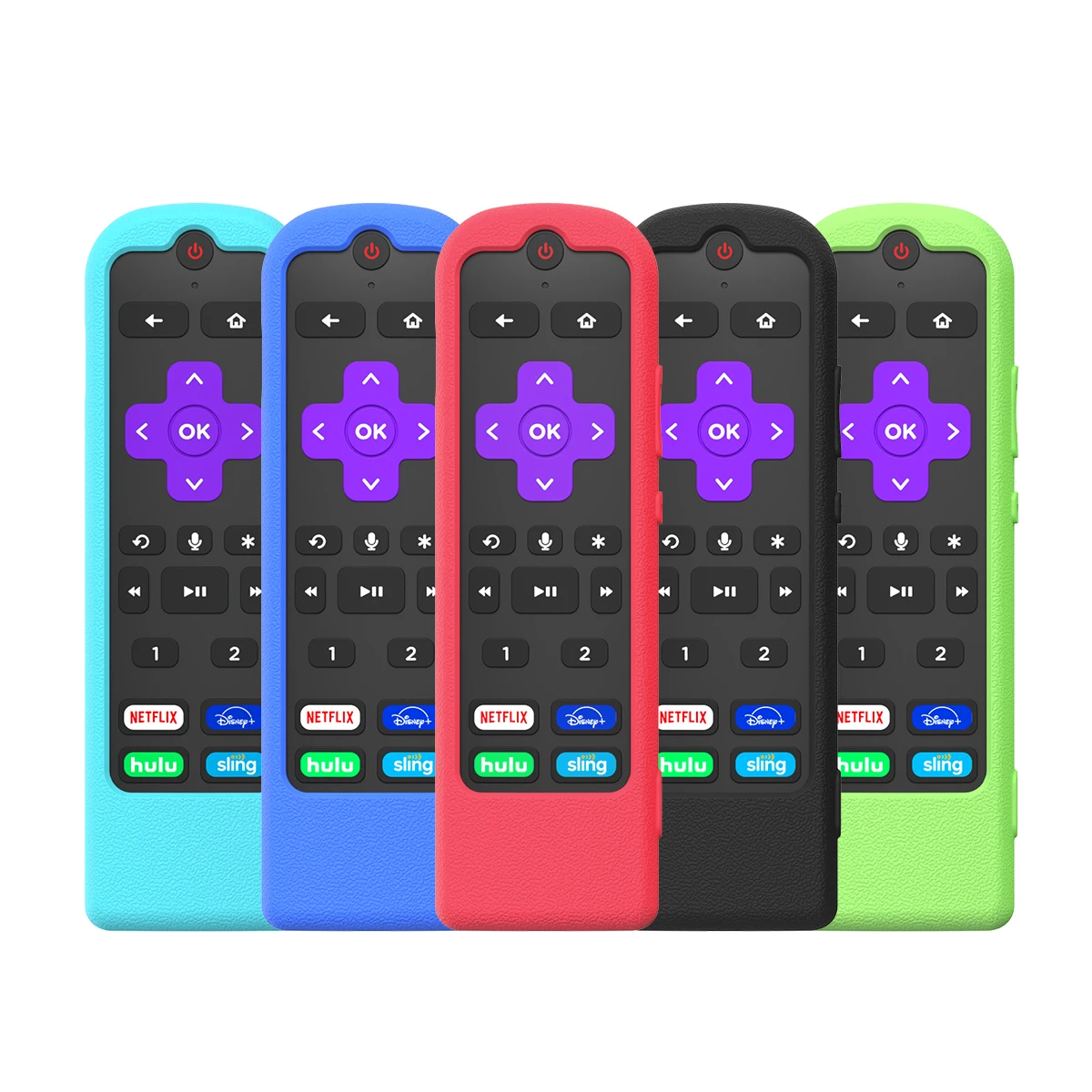 

Silicone Remote Control Case for Roku Voice Remote Control Shockproof Protective Cover with Lanyard