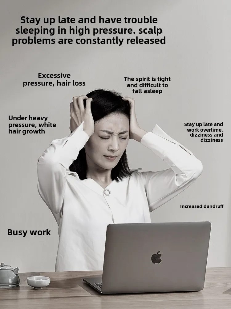 Head massager for shampooing and unblocking meridians, kneading, fully automatic head therapy, electric scalp massager