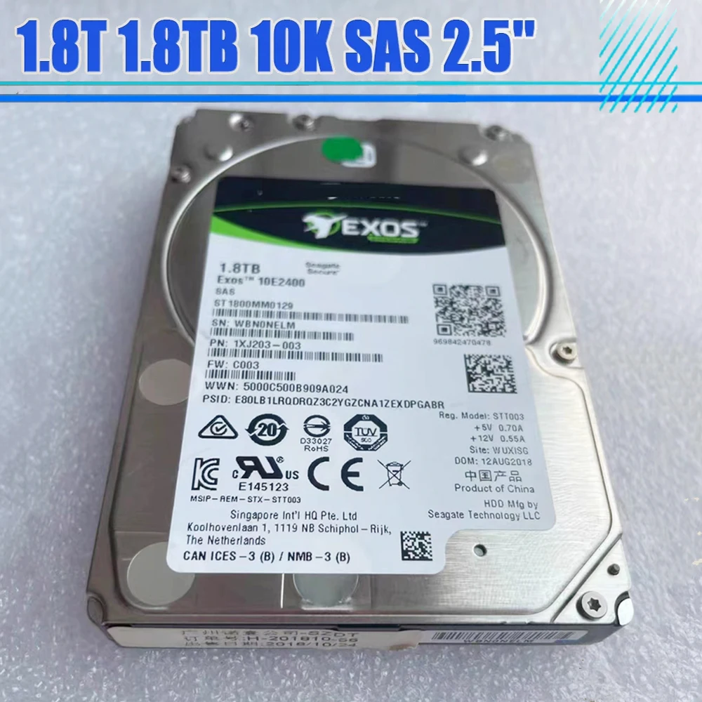 

1.8T 1.8TB 10K SAS 2.5'' HDD ST1800MM0129 Server Hard Drive For Seagate