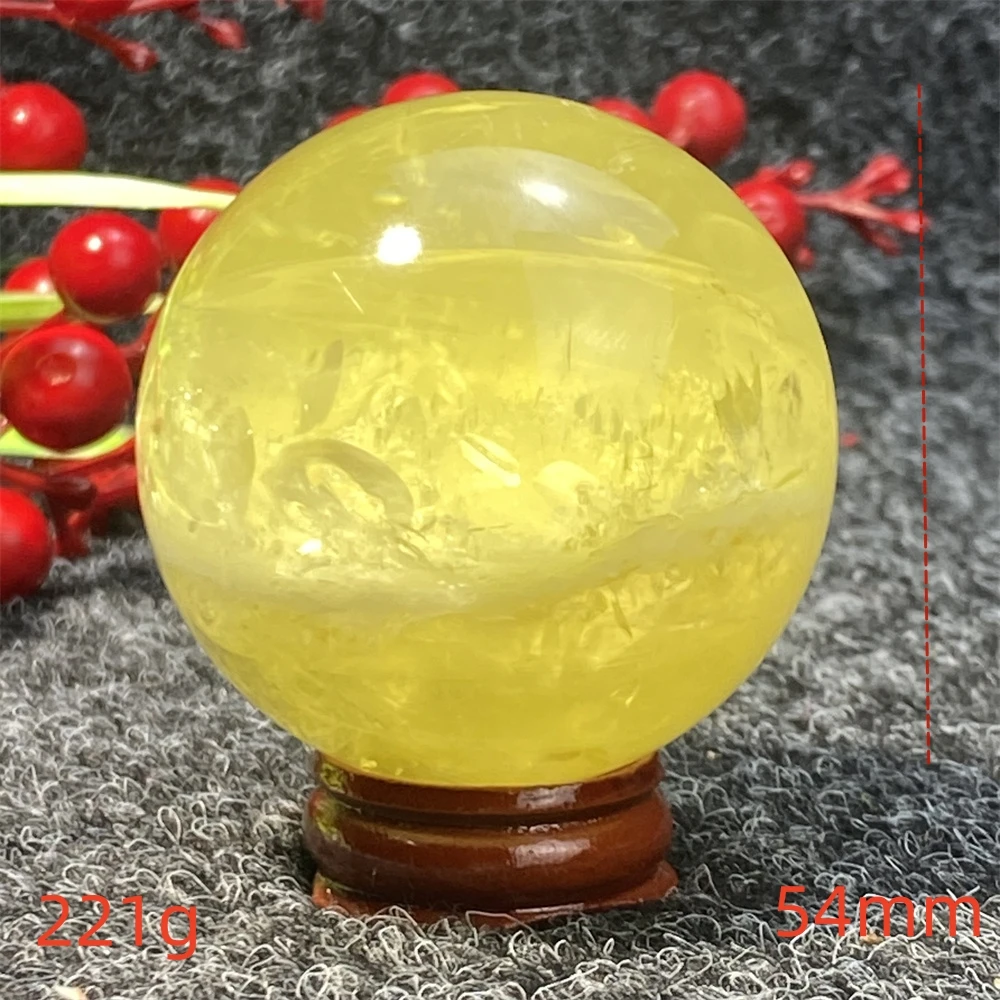 Imagem -02 - Bola de Cristal Amarelo Natural Puro Polido à Mão o Buraco de Pedra Original Degaussing de Escritório Feng Shui Espírito do Mal Decoração de Casa