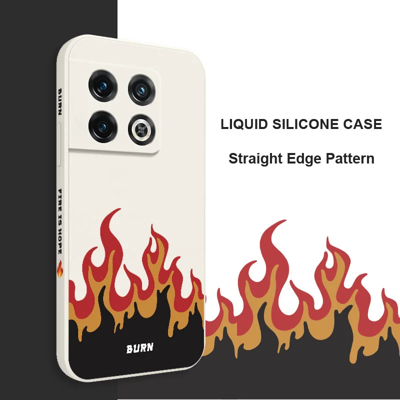 Fierce Fire Phone Case For Oneplus 12 12R 11 11R 10 10R 10T 9R 9RT 9 8T 8 7 7T Pro 5G Liquid Silicone Cover