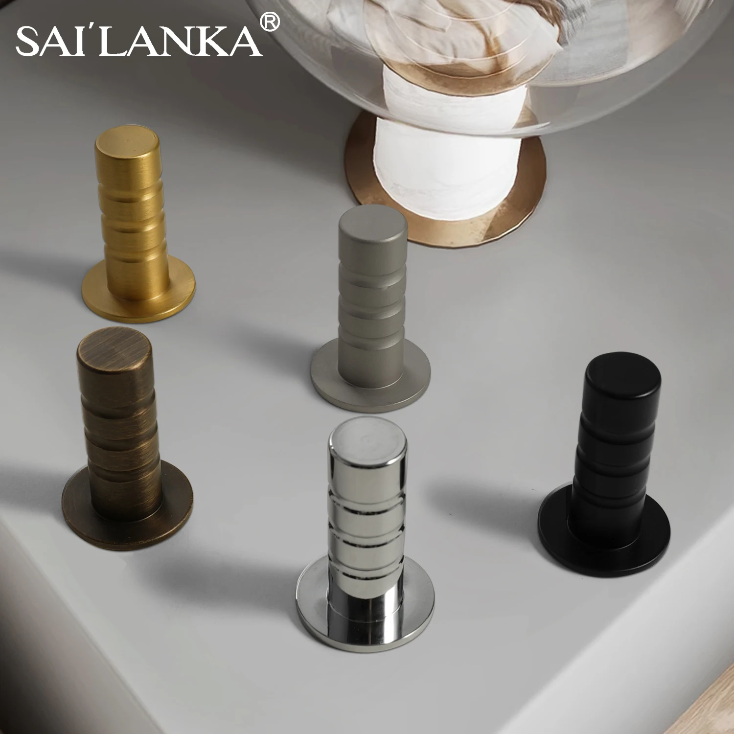 

SAILANKA Magnetic Door Stops Solid Brass Door Stopper Hidden Door Holders Catch Floor Nail-free Doorstop Furniture Hardware