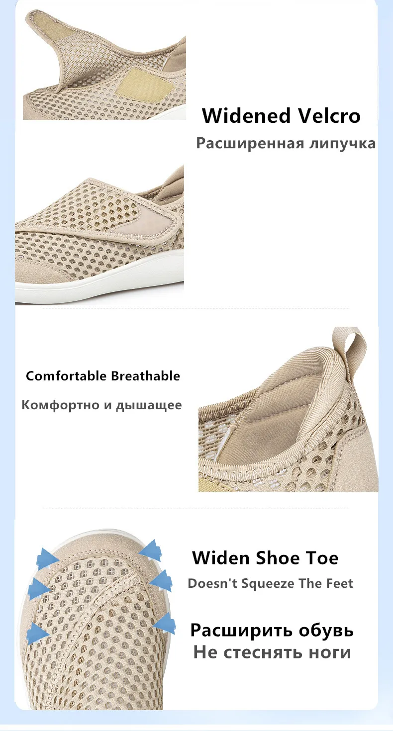 Neue Modische Herren-Sneaker Atmungsaktive Paar-Schuhe mit Breiter Zehenbox Barfußschuhe Bequeme Diabetiker-Schuhe Mesh Herren Freizeitschuhe zum Gehen – Detail 6
