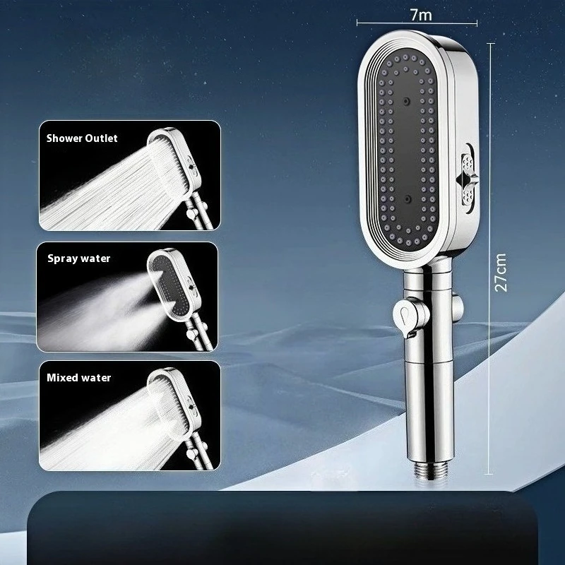 

Portable High Pressure Shower Head 3 Modes Faucet Adjustable Spray with Massage Brush Shower Universal Faucet Head Set