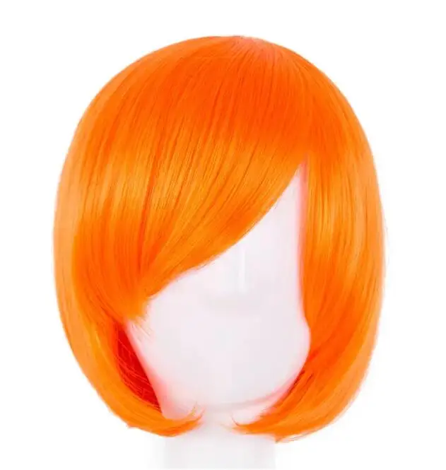 Short Bob Wig   Wavy Sky Blue Hair Synthetic Heat Resistant Carnival Halloween Costume Cos-play Hairpiece