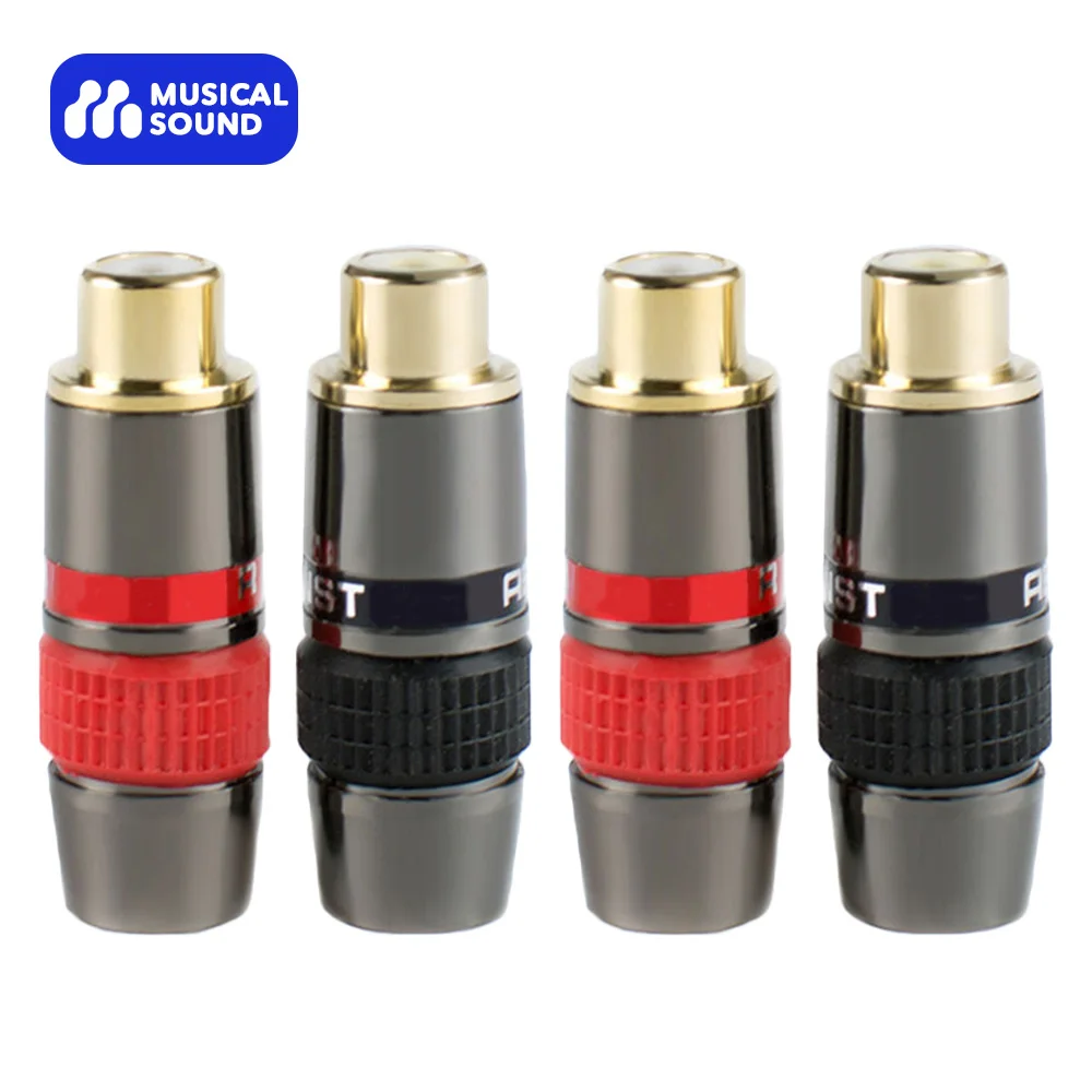 Suono musicale spina RCA femmina placcata in oro cavo hi-fi da 8MM terminale connettore Audio in rame connettore Jack RCA adattatore femmina