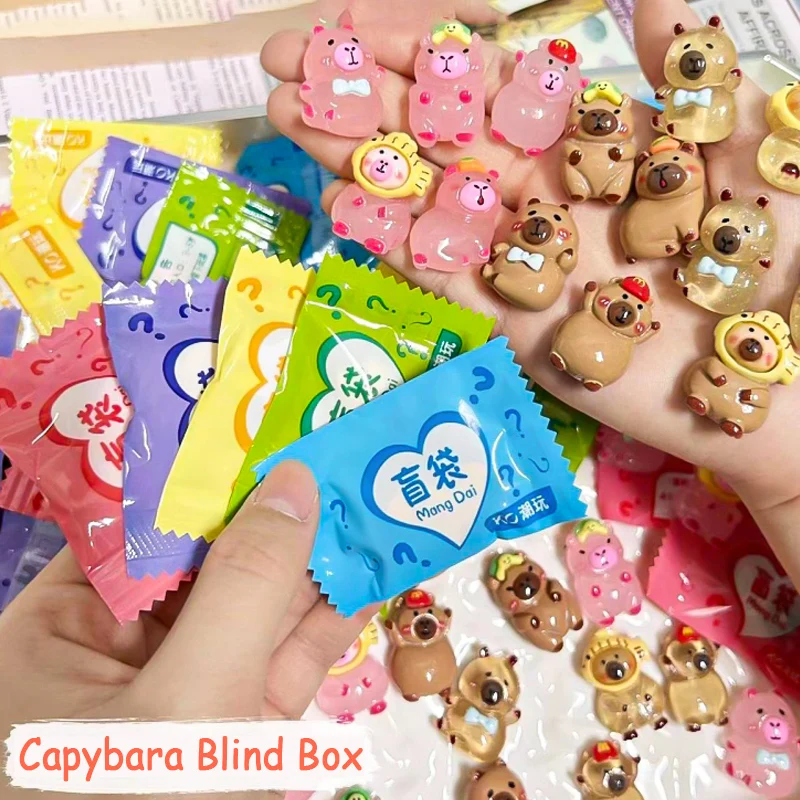 50/5pcs Colorful Fruit Capybara Blind Bag Cartoon Toy Doll Jewelry Accessories Children's Lottery Reward Gift Doll Blind Box Toy