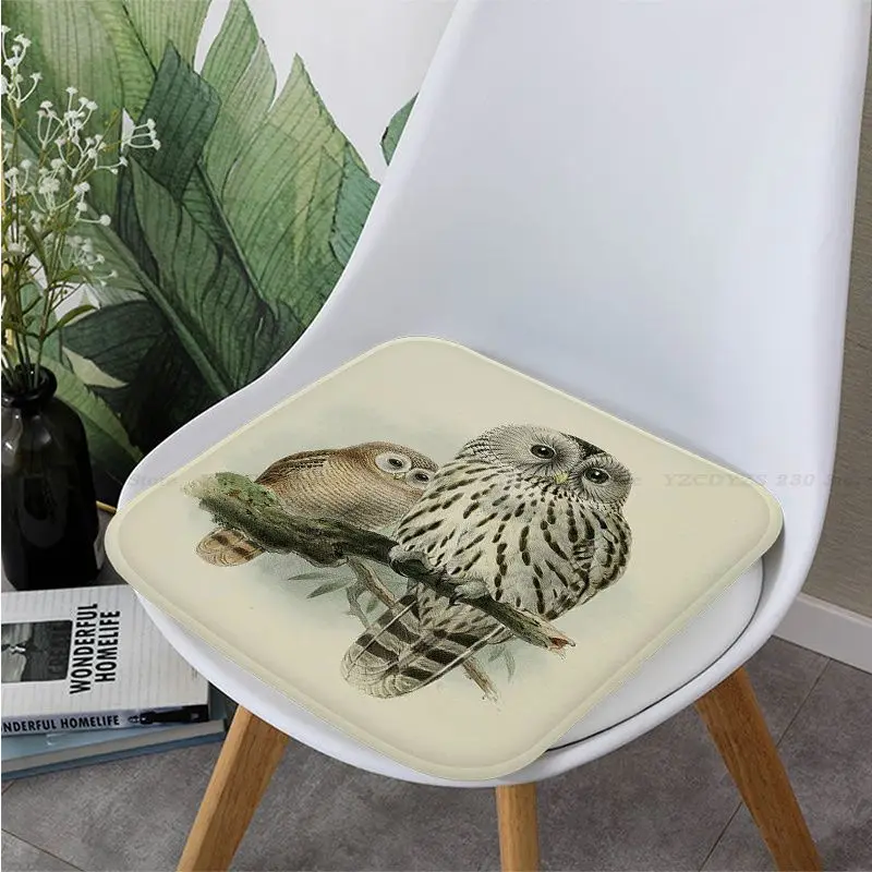 Vintage Art owl Decorative Chair Mat Soft Pad Seat Cushion For Dining Patio Home Office Indoor Outdoor Garden Sofa Cushion