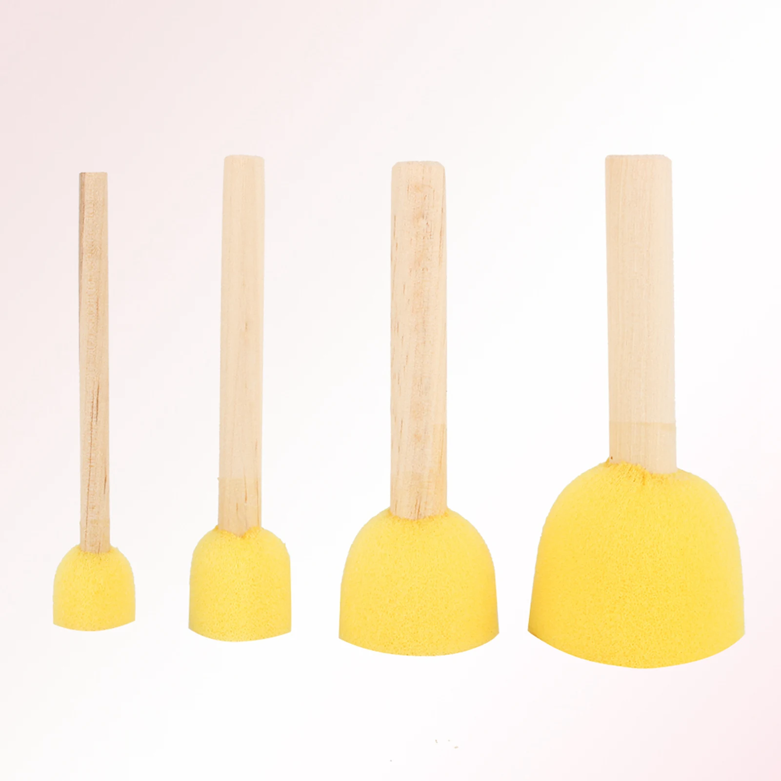 4Pcs Wooden Handle Stencil Sponge Foam Brush Furniture Craft Art Painting Tool Children Foam Brushes Craft Art Painting Tool