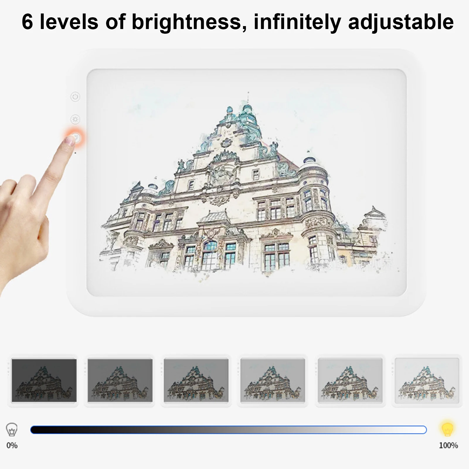 Birthday Party Kid's Gifts A4 Led Tracing Light Board Infinitely Dimmable Rechargeable Led Writing Board for Sketching,Animation