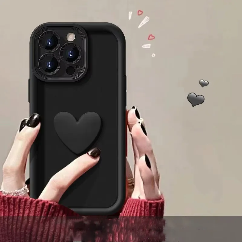 Cute 3D Love Heart Case For Samsung S24 S23 Ultra S22 Plus S20 FE Galaxy A55 A54 A53 A52 A52S 5G A35 A34 A33 A32 A25 A15 A14 A13