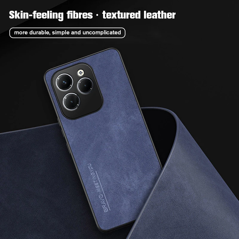 Hot40 Pro Case Skin Feel Fiber Leather Phone Cover For Infinix Hot 40 Pro Hot40i 40Pro Hot40Pro 4G Camera Protection Back Shell