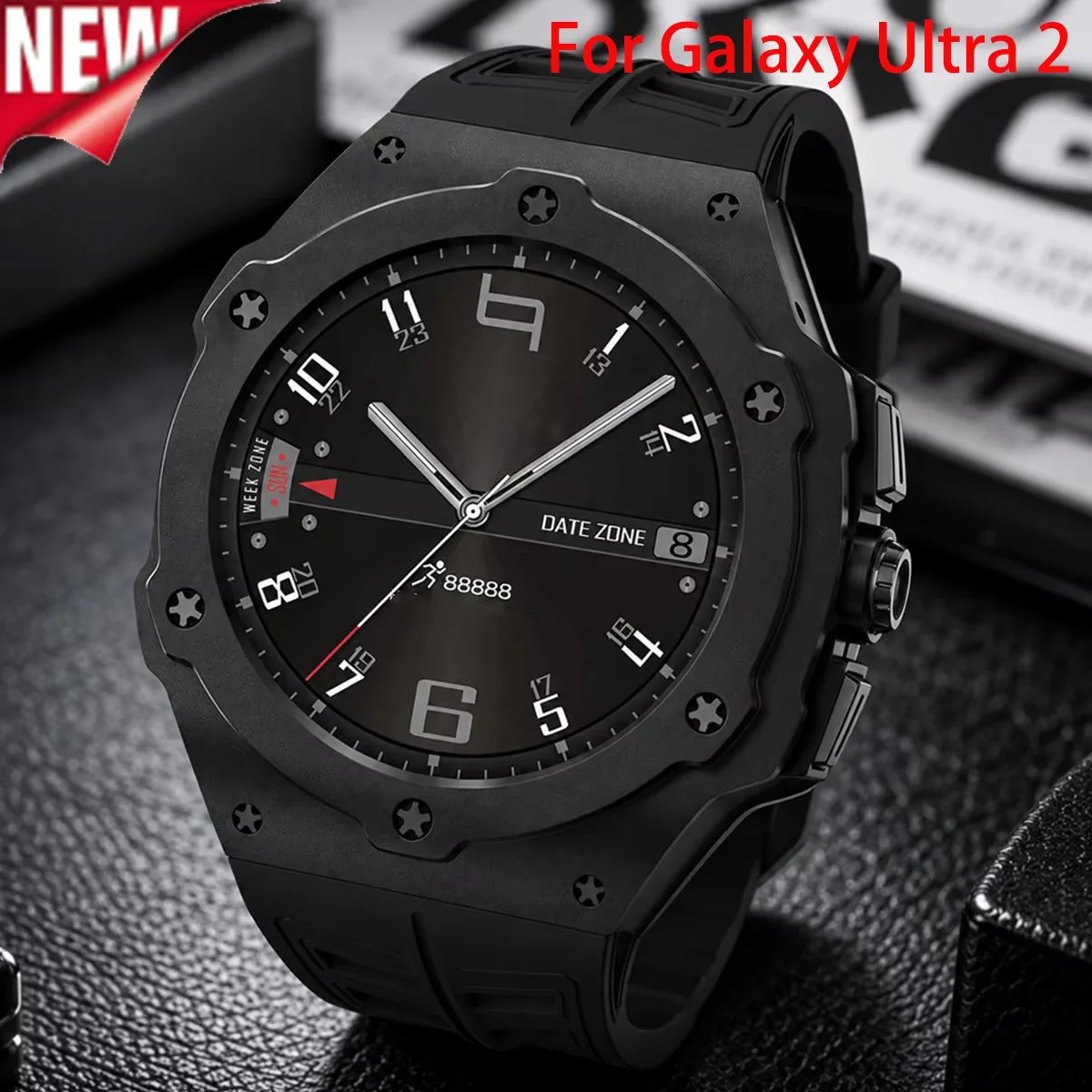 Luxury Metal Case Rubber Strap for Samsung Galaxy Watch Ultra 2 47mm Aluminous Alloy Cover for Galaxy Ultra 2026 47mm Mod Kit