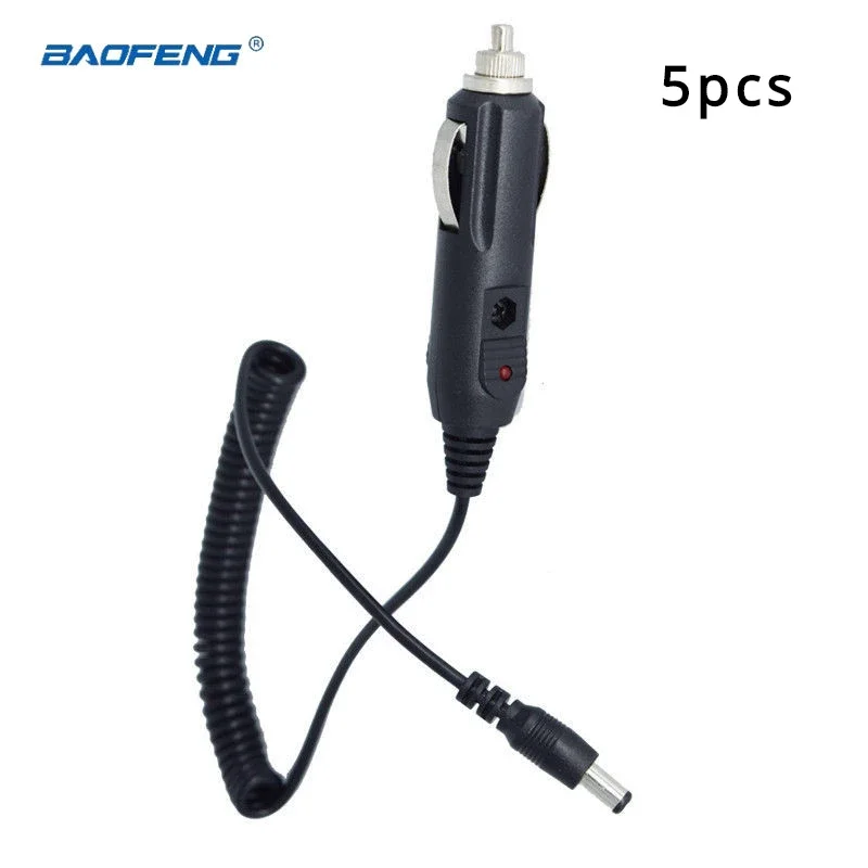 

5pcs Baofeng DC 12V Car Charger Cable Spring Cord Line for Two Way Radios Walkie Talkie UV-5R 5RE PLUS UV5A+ Baofeng Accessory